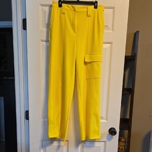 DKNY Vibrant Yellow Cropped Cargo Pants